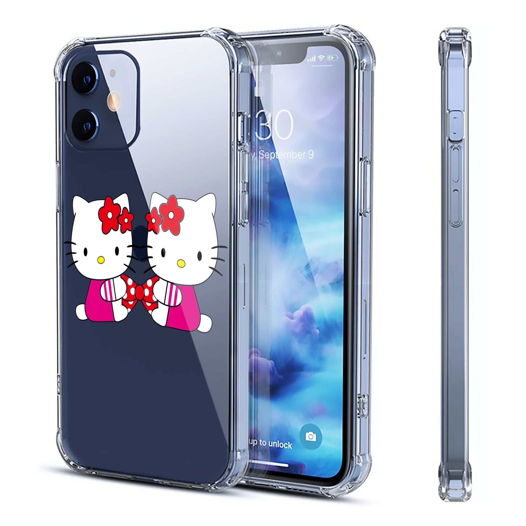 （画像用） Hello Kitty ハローキティ 【iPhone 12シリーズ対応】透明スマホケース（クリアソフトケース）